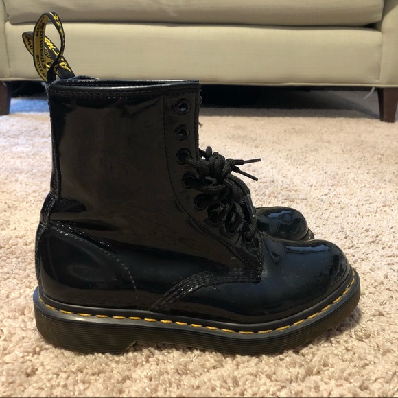 Dr. Martens Shoes - Dr. Martens 1460 Black Patent Leather Boots - Sz 6